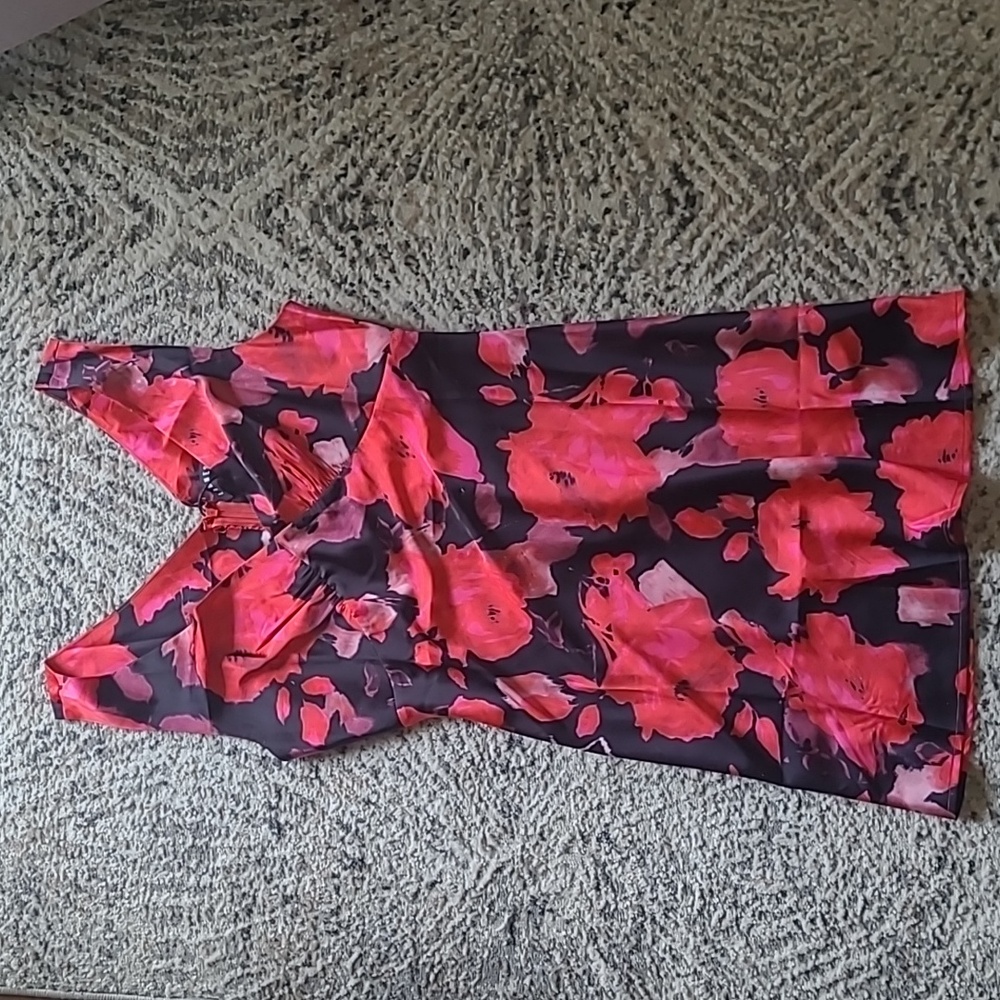 NWT Lioness Pink and Black Floral Mini Dress Size M